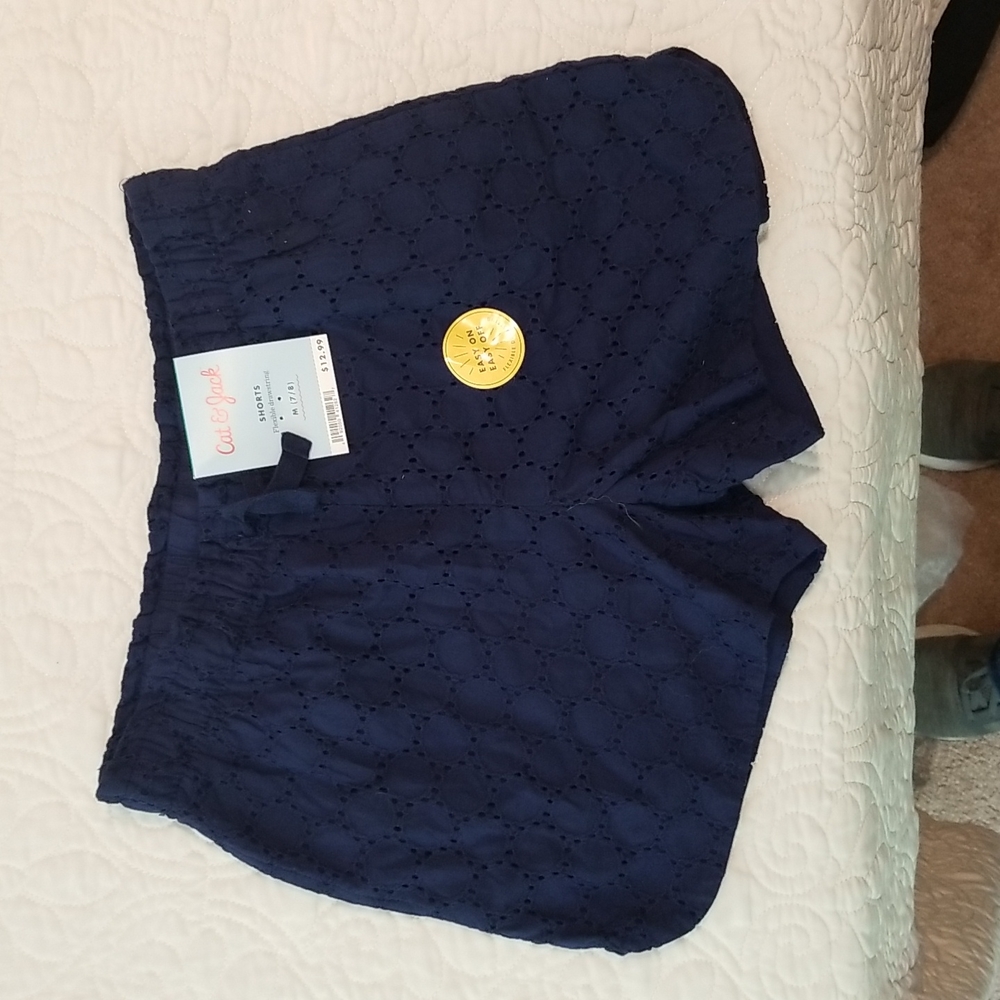Navy Blue Girls Shorts